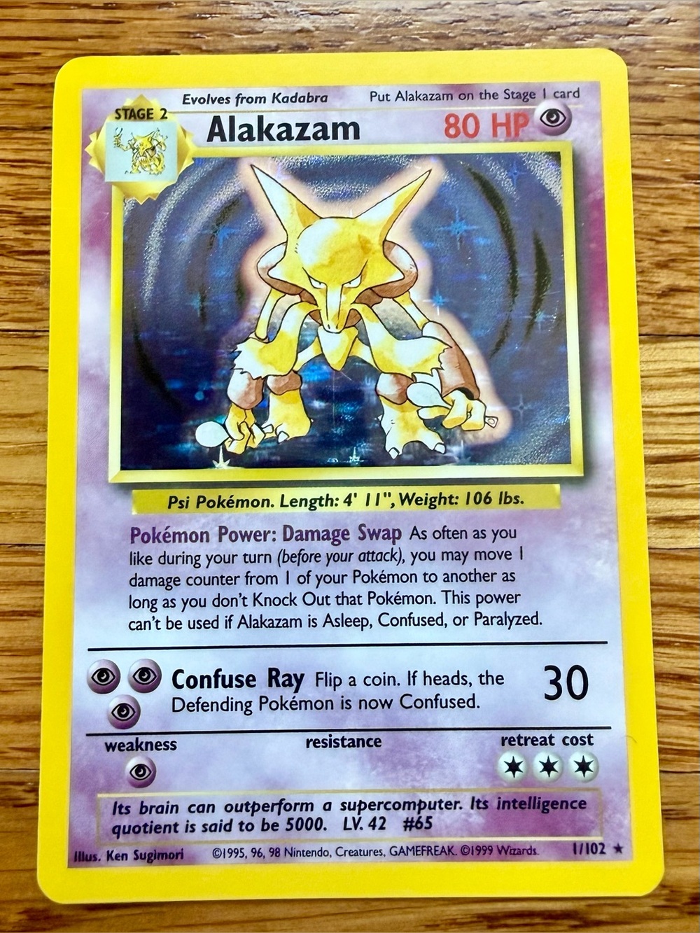 Pokemon - ALAKAZAM - 1/102 - Base Set - Holo